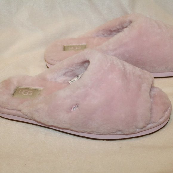 NIB UGG ANNIA WOMEN'S SHEARLING SLIP ON SLIPPERS‎ PINK - Picture 1 of 7